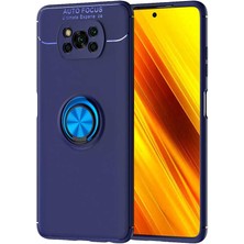 Kilifone - Xiaomi Poco X3 / Poco X3 Nfc / Poco X3 Pro Uyumlu Kılıf Yüzüklü Auto Focus Ravel Karbon Silikon Kapak