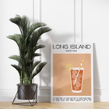 Pegziz Long Island Iced Tea Kokteyl Minimalist Kanvas Tablo - Cafe Dekor - Salon Mutfak Için Duvar Dekoru