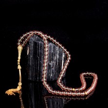 Tesbih Sepetim 925 Ayar Gümüş Üzeri Altın Kaplama Püsküllü 99'luk Zultanit Taşı Tesbih