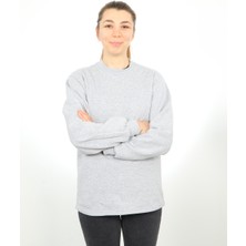 Passus Global Sıfır Yaka Sweatshirt Unisex Gri 1003PGSTDGRY