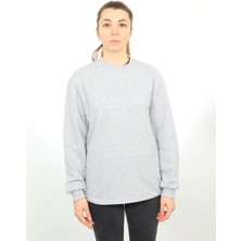 Passus Global Sıfır Yaka Sweatshirt Unisex Gri 1003PGSTDGRY