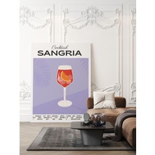 Pegziz Sangria Kokteyl Minimalist Kanvas Tablo - Cafe Dekor - Salon Mutfak Için Duvar Dekoru