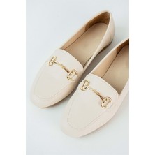 New Optimal Lori Kibar Toka Detaylı Kadın Babet - Krem - 38