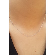 Toplu Bayan Gümüş Zincir Kolye 60 cm 3 Renk wsn212u