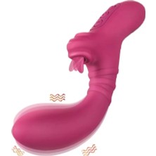 Feel Shop Eğri G-Spot Uyarıcı ve Klitoris Uyarıcı 2 In 1 Hareketli Dil Vibratör