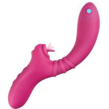 Feel Shop Eğri G-Spot Uyarıcı ve Klitoris Uyarıcı 2 In 1 Hareketli Dil Vibratör