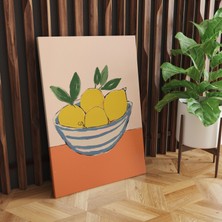 Pegziz Limonlar Boho Sanatsal Kanvas Tablo - Salon Oturma Odası Mutfak Ofis Için Duvar Dekoru