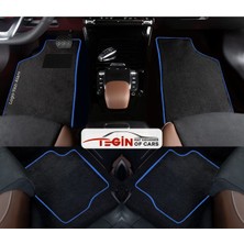Tegin Hyundai Santafe cm 2006-2012 -7kişilik Siyah Halı Mavi Kenar Halı Paspas