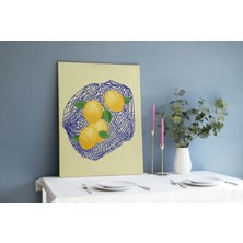 Pegziz Limonlar Minimalist Sanatsal Kanvas Tablo - Salon Oturma Odası Mutfak Ofis Için Duvar Dekoru