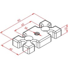 Probotsan Pabuç Bağlantı Parçası 45X90 M10