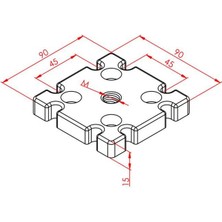 Probotsan Pabuç Bağlantı Parçası 90X90 M16