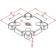 Probotsan Pabuç Bağlantı Parçası 60X60 M10