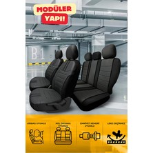 Trobus Renault Clio 4 Sport Tourer Station Wagon 2013 Aracınıza Uyumlu Koltuk Kılıfı Luxe Serisi Siyah