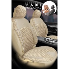 Trobus Dacia Sandero Hachback 2007-2012 Aracınıza Uyumlu Koltuk Kılıfı Jakar Deri Bej