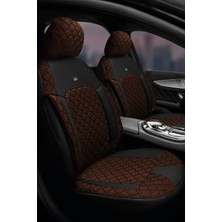 Tegin Efes Konfor Serisi Baklava Desenli Kumaş Deri Detay Koltuk Kılıfı Takımı 5 Tek Koltuk