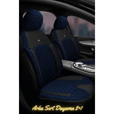 Trobus Efes Konfor Serisi Baklava Desenli Kumaş Deri Detay Koltuk Kılıfı Takımı Ticari 2+1