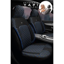 Trobus Skoda Octavia Sedan 2009-2013 Aracınıza Uyumlu Koltuk Kılıfı Jakar Deri Siyah Mavi