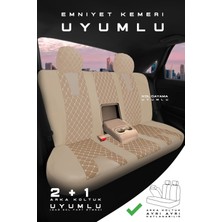 Trobus Toyota Auris Hatchback 2008-2012 Aracınıza Uyumlu Koltuk Kılıfı Jakar Deri Bej