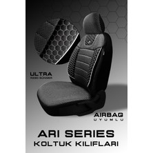 Trobus Dacia Duster Suv 2007-2012 Aracınıza Uyumlu Koltuk Kılıfı Arı Binek Siyah Beyaz