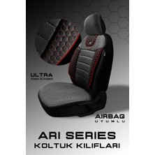 Trobus Opel Vectra C Kasa / Sedan 2004-2008  Aracınıza Uyumlu Koltuk Kılıfı Arı Binek Siyah Kırmz