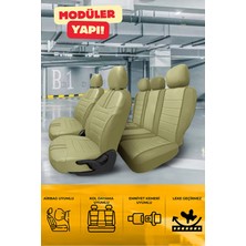 Trobus Bmw 3 Serisi E90 Sedan 2005-2012 Aracınıza Uyumlu Koltuk Kılıfı Luxe Deri Bej