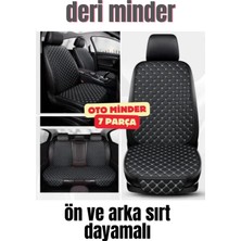 Trobus Deri Cepli Oturak Kapitonesırt Dayamalı 7 Parça Minder Siyah Beyaz