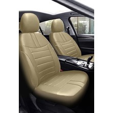 Trobus Audi A-3 Hatchback / Çift Kapi 2003 - 2011 Aracınıza Uyumlu Koltuk Kılıfı Luxe Deri Bej