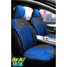 Trobus Efes Konfor Serisi Baklava Desenli Kumaş Deri Detay Koltuk Kılıfı Takımı Pilot 1+1 Ön Iki