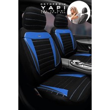 Trobus Renault Megane - 1 Cabrio Sedan 1998-2003 Aracınıza Uyumlu Koltuk Kılıfı Tay Tüyü Siyah Mavi