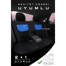 Trobus Renault Megane - 1 Cabrio Sedan 1998-2003 Aracınıza Uyumlu Koltuk Kılıfı Tay Tüyü Siyah Mavi