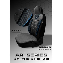 Trobus Ford Fiesta Hachback 2005-2008 Aracınıza Uyumlu Koltuk Kılıfı Arı Binek Siyah Mavi