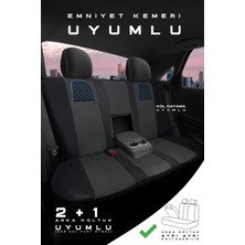 Trobus Ford Fiesta Hachback 2005-2008 Aracınıza Uyumlu Koltuk Kılıfı Arı Binek Siyah Mavi