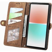 Mays Boutique Sony Xperia 10 Iv Için Flip Case Darbeye Deri Kılıf Basit Iş (Yurt Dışından)