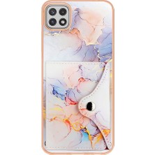 Mays Boutique Samsung Galaxy A22 5g Kart Yuvaları Yumuşak Tpu Tampon Ince Cüzdan (Yurt Dışından)