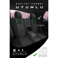 Trobus Mitsubishi Space Star Hatcback 2013-2018 Aracınıza Uyumlu Koltuk Kılıfı Arı Binek Siyah Yeşil