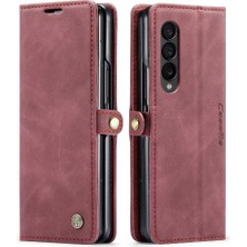 Mays Boutique Samsung Galaxy Z Için Flip Case Fold 4 5g Vintage Pu Deri Cüzdan Kılıf (Yurt Dışından)