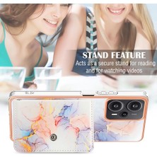 Mays Boutique Xiaomi Poco F5 5g Kart Yuvaları Mermer Yumuşak Tpu Tampon Ince Cüzdan (Yurt Dışından)