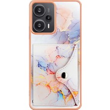 Mays Boutique Xiaomi Poco F5 5g Kart Yuvaları Mermer Yumuşak Tpu Tampon Ince Cüzdan (Yurt Dışından)