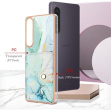 Mays Boutique Sony Xperia 1 Iv Mermer Yumuşak Tpu Tampon Ince Cüzdan Kart Yuvaları Için Kılıf (Yurt Dışından)