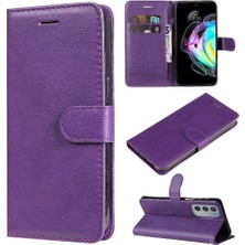 Mays Boutique Motorola Kenar 20 Klasik Düz Renk Için Flip Case Kart Yuvası ile Yüksek (Yurt Dışından)