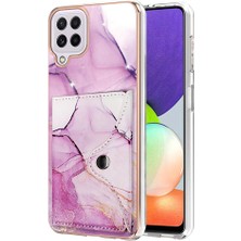 Mays Boutique Samsung Galaxy A22 4g Mermer Kart Yuvaları Için Kılıf Ince Cüzdan Yumuşak Tpu (Yurt Dışından)