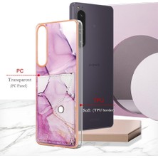 Mays Boutique Sony Xperia 1 Iv Mermer Yumuşak Tpu Tampon Ince Cüzdan Kart Yuvaları Için Kılıf (Yurt Dışından)