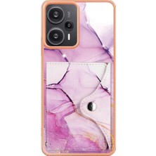 Mays Boutique Xiaomi Poco F5 5g Kart Yuvaları Mermer Yumuşak Tpu Tampon Ince Cüzdan (Yurt Dışından)