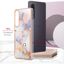 Mays Boutique Sony Xperia 1 Iv Mermer Yumuşak Tpu Tampon Ince Cüzdan Kart Yuvaları Için Kılıf (Yurt Dışından)