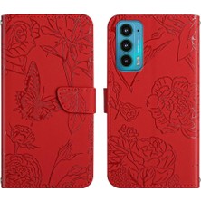 Mays Boutique Motorola Kenar 20 Için Kılıf Bilek Kayışı ile Darbeye Deri Kılıf Pu Flip (Yurt Dışından)