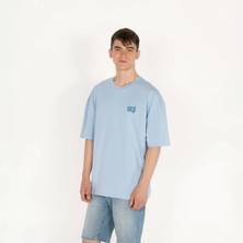 SQL Oversized Select Baskılı Erkek Açık Mavi T-Shirt