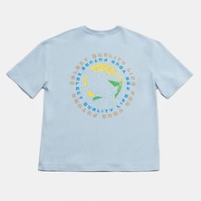 SQL Oversized Select Baskılı Erkek Açık Mavi T-Shirt