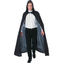 Pandoli Siyah Renk Halloween Kapşonlu Azrail Pelerini Uzun 120 cm Yetişkin