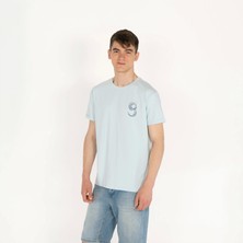 SQL Slimfit Future Baskılı Açık Mavi Erkek T-Shirt