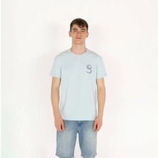SQL Slimfit Future Baskılı Açık Mavi Erkek T-Shirt